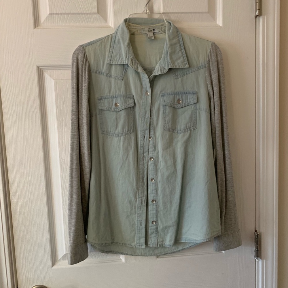 Soft Denim long sleeve shirt/cardigan